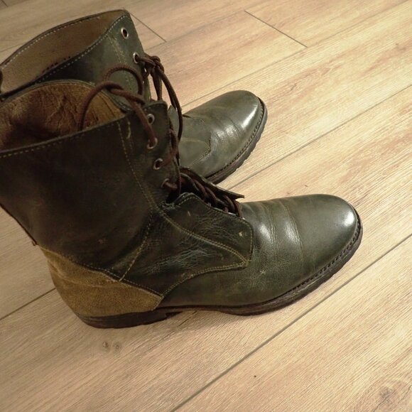 Leather Locke Lace Up Combat Boots 11 - Punk Rock - Picture 10 of 10